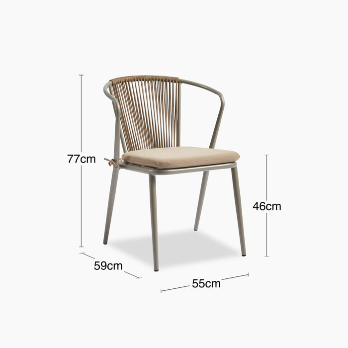 Lombard Carver Dining Chair Taupe Fabric
