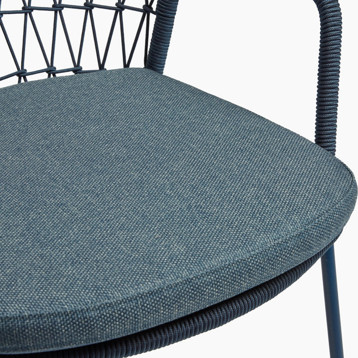 Milan Carver Dining Chair Blue & Black