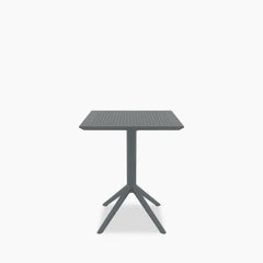 Aiden 4 Seat Square Folding Cafe Table | Dark Grey & Grey