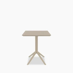 Aiden 4 Seat Square Folding Cafe Table | Taupe