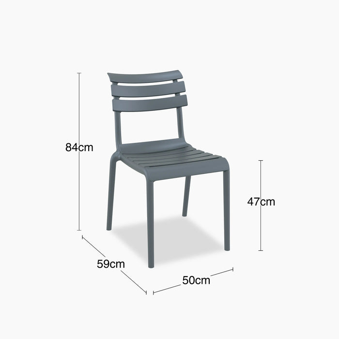 Hampton Stackable Dining Chair Grey