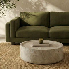 Ingrid Round Coffee Table | Light Grey Stone Effect