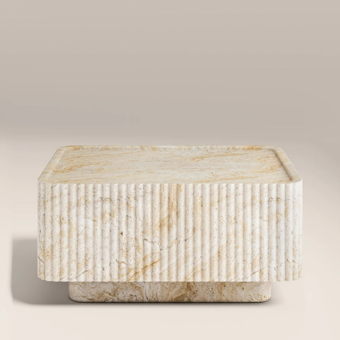 Osmond Square Coffee Table Natural Travertine Effect