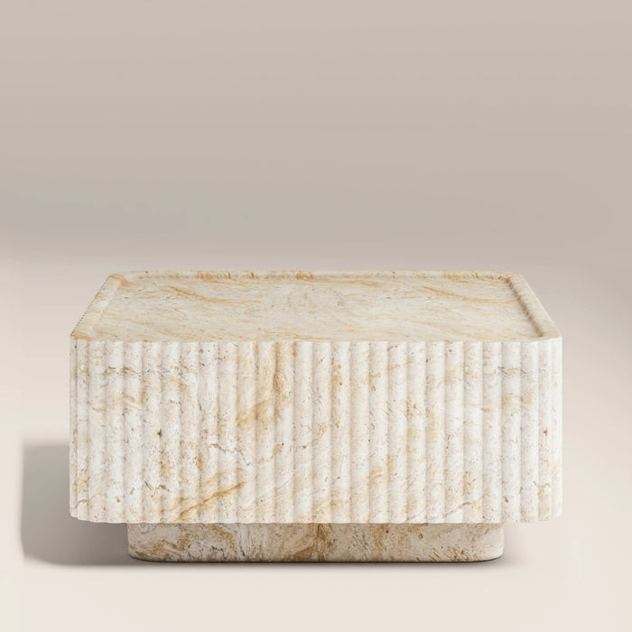Osmond Square Coffee Table Natural Travertine Effect