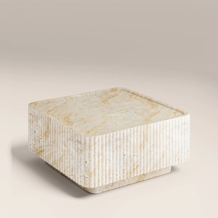 Osmond Square Coffee Table Natural Travertine Effect