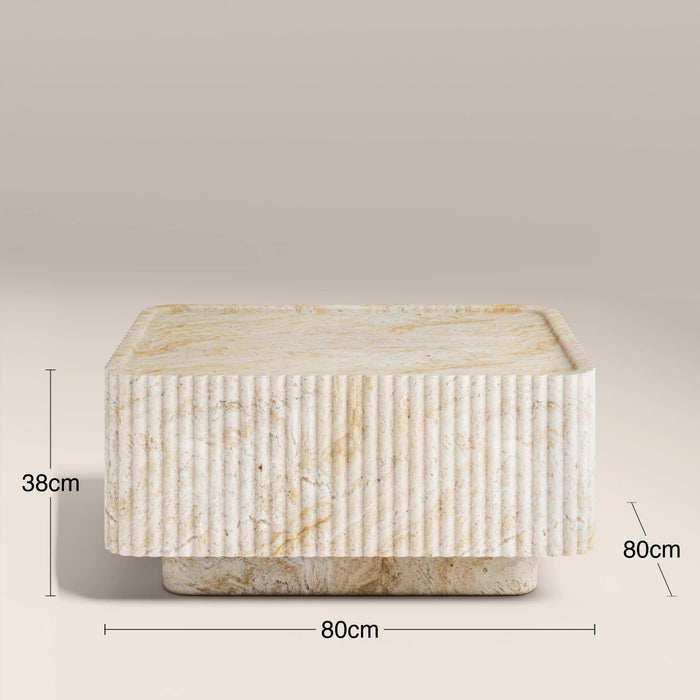 Osmond Square Coffee Table Natural Travertine Effect