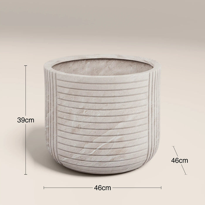 Victor IndoorOutdoor Large Planter Light Grey Stone Effect