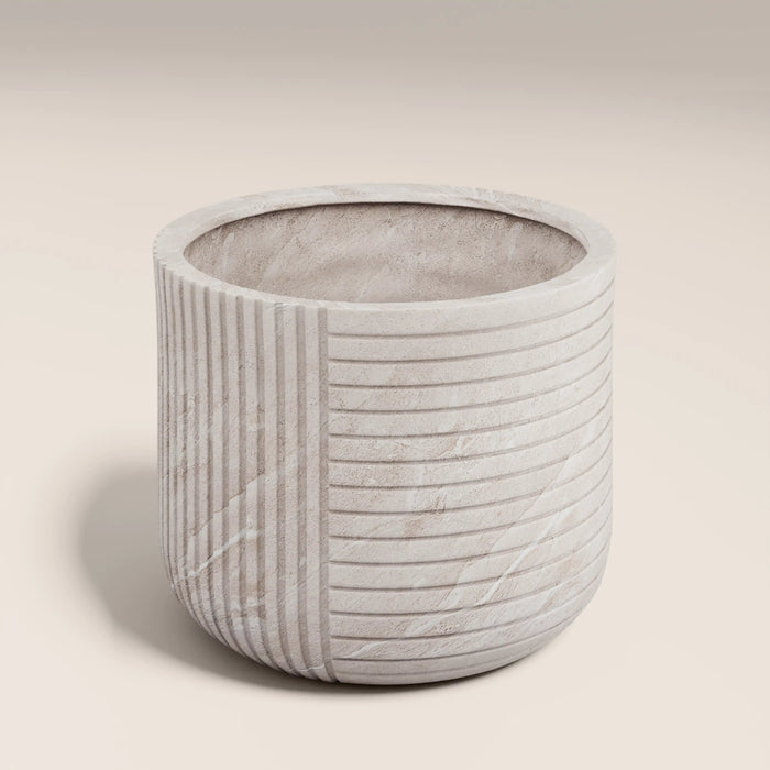 Victor IndoorOutdoor Large Planter Light Grey Stone Effect