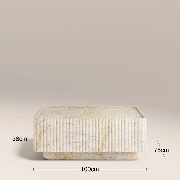 Osmond Rectangle Coffee Table Natural Travertine Effect