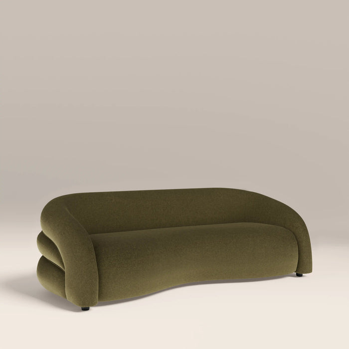 Chaplin 3 Seater Sofa Moss Green Sustainable Mohair Velvet