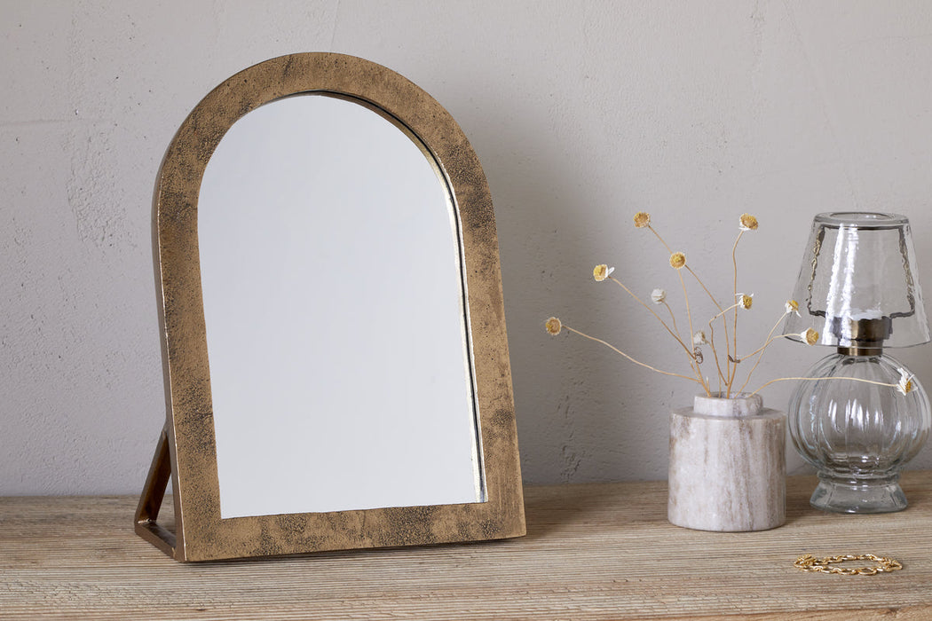 Cayce Cast Aluminum Vanity Mirror Antique Brass
