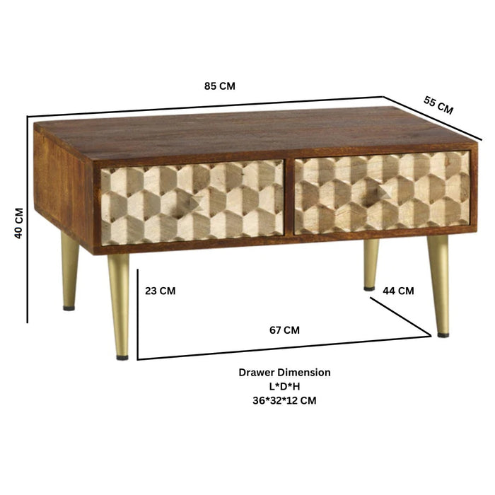 Edison Coffee Table with 2 Drawers