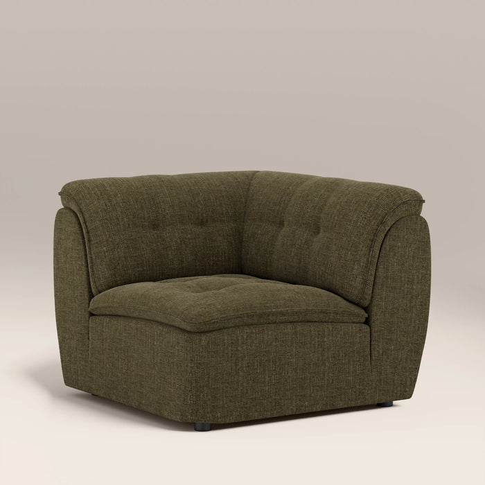 Bamba Corner Module Section | Olive Green Velvet Chenille