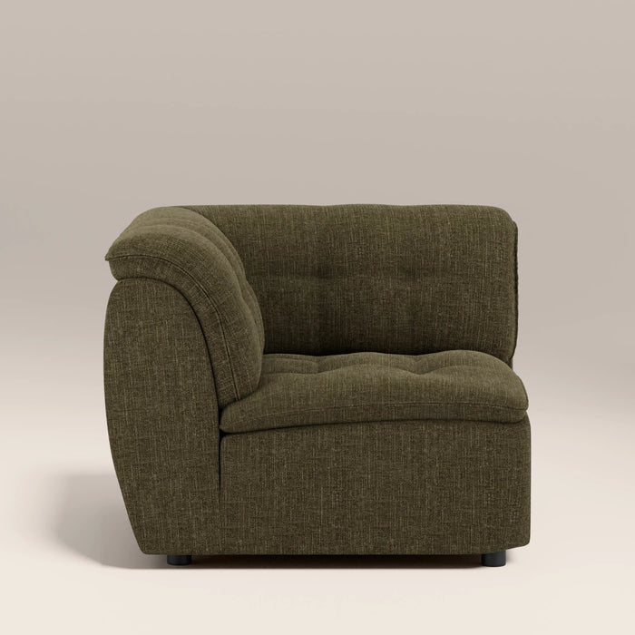 Bamba Corner Module Section | Olive Green Velvet Chenille