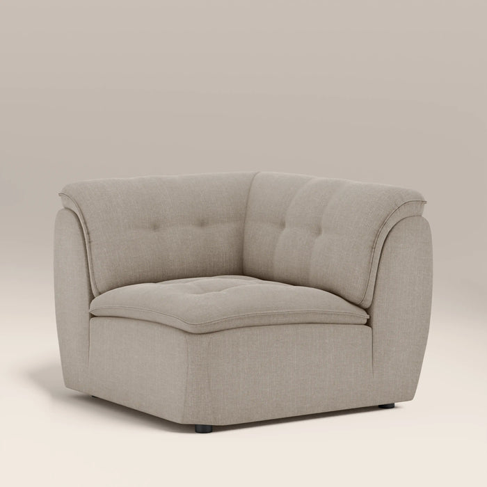 Bamba Corner Module Section | Pebble Grey Velvet Chenille