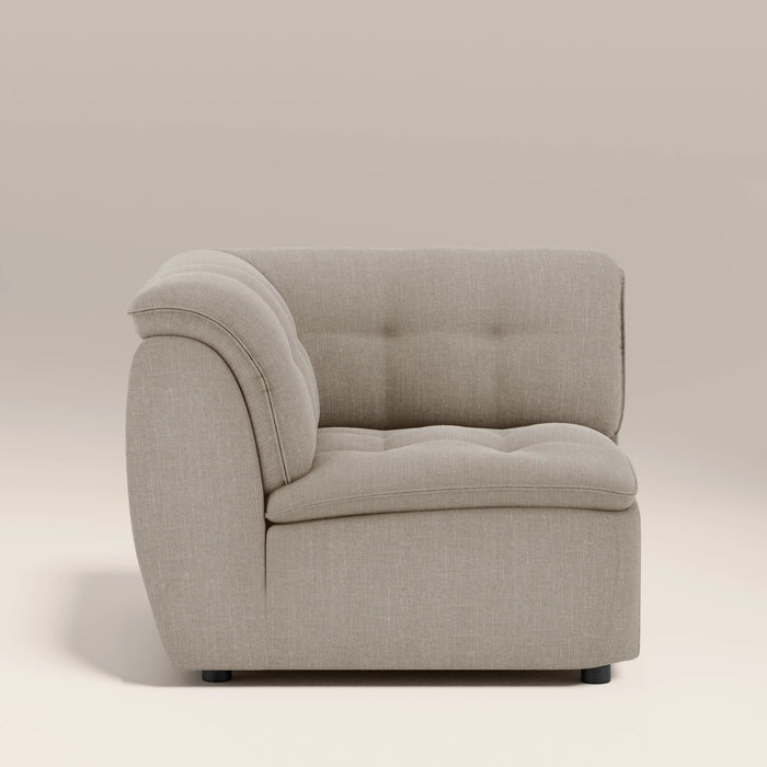 Bamba Corner Module Section | Pebble Grey Velvet Chenille