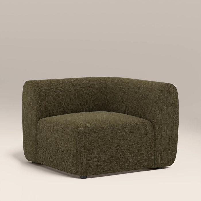 Malmo Corner Module Section Olive Green Velvet Chenille