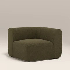 Malmo Corner Module Section | Olive Green Velvet Chenille