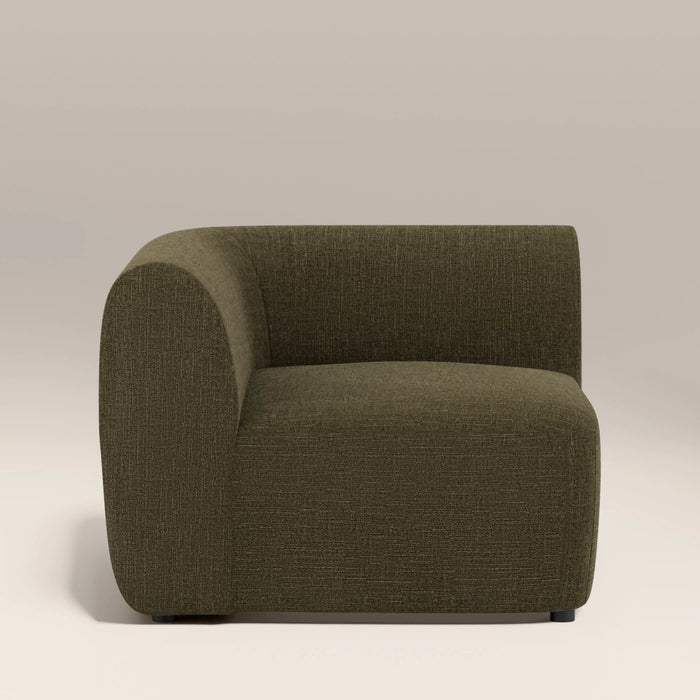 Malmo Corner Module Section Olive Green Velvet Chenille
