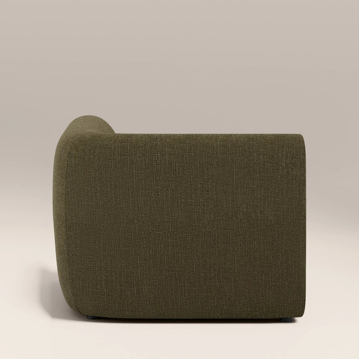 Malmo Corner Module Section Olive Green Velvet Chenille