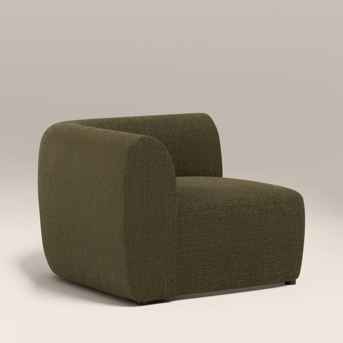 Malmo Corner Module Section Olive Green Velvet Chenille