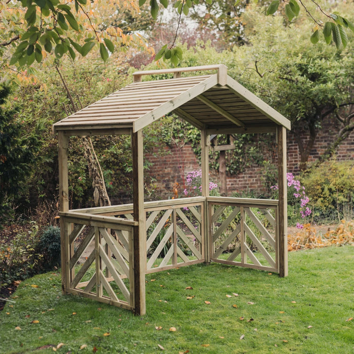 The Valencia Wooden BBQ Shelter Premium Apex Vented Garden Grill Shelter