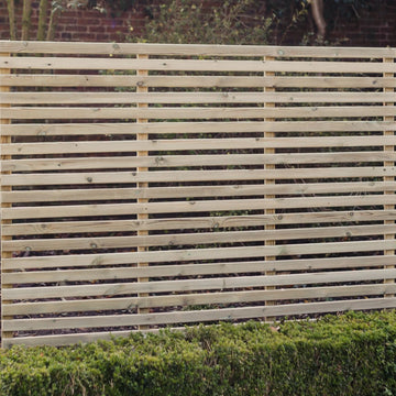 Modern Horizontal Slatted Fence Panels Timber Garden Screening