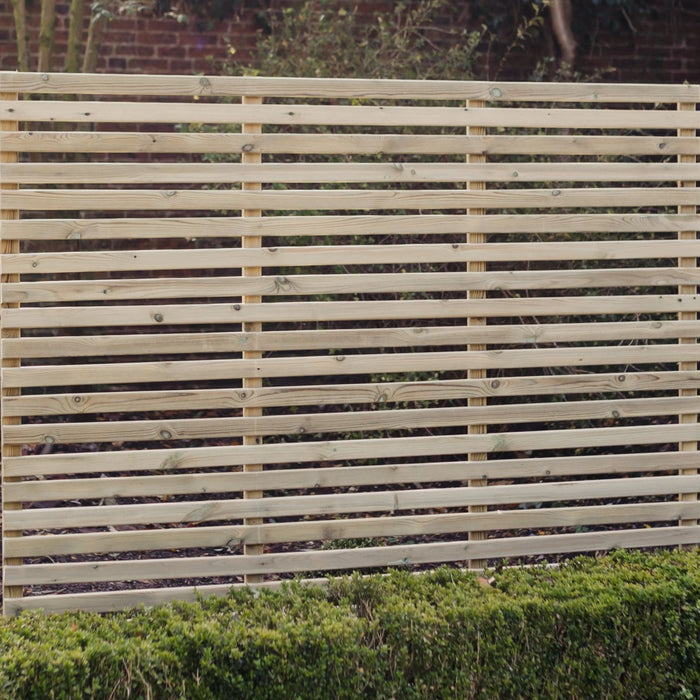 Modern Horizontal Slatted Fence Panels Timber Garden Screening