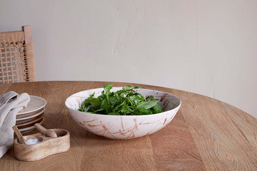 Canela Splatter Serving Bowldusty Terracotta