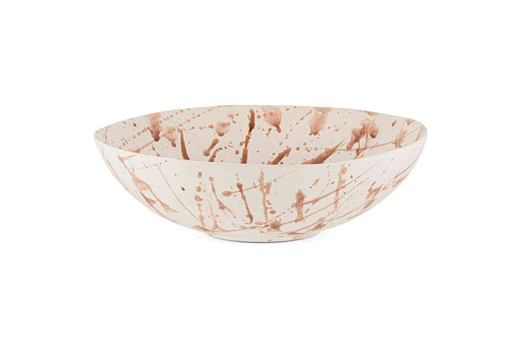 Canela Splatter Serving Bowldusty Terracotta
