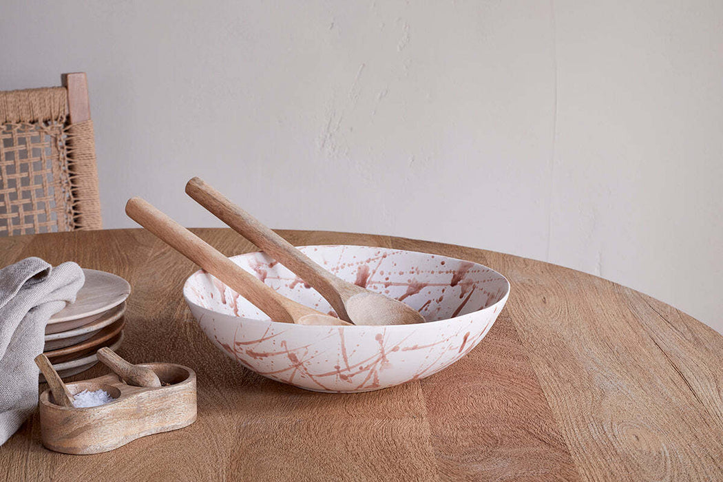 Canela Splatter Serving Bowldusty Terracotta