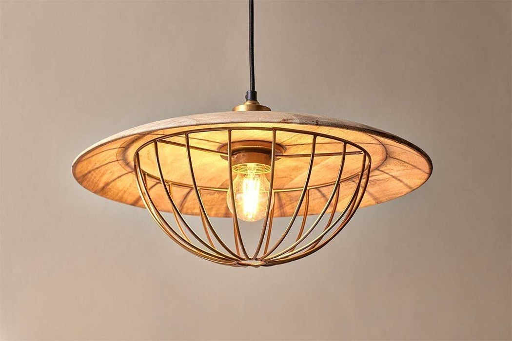 Chakai Wood Metal Pendant Large