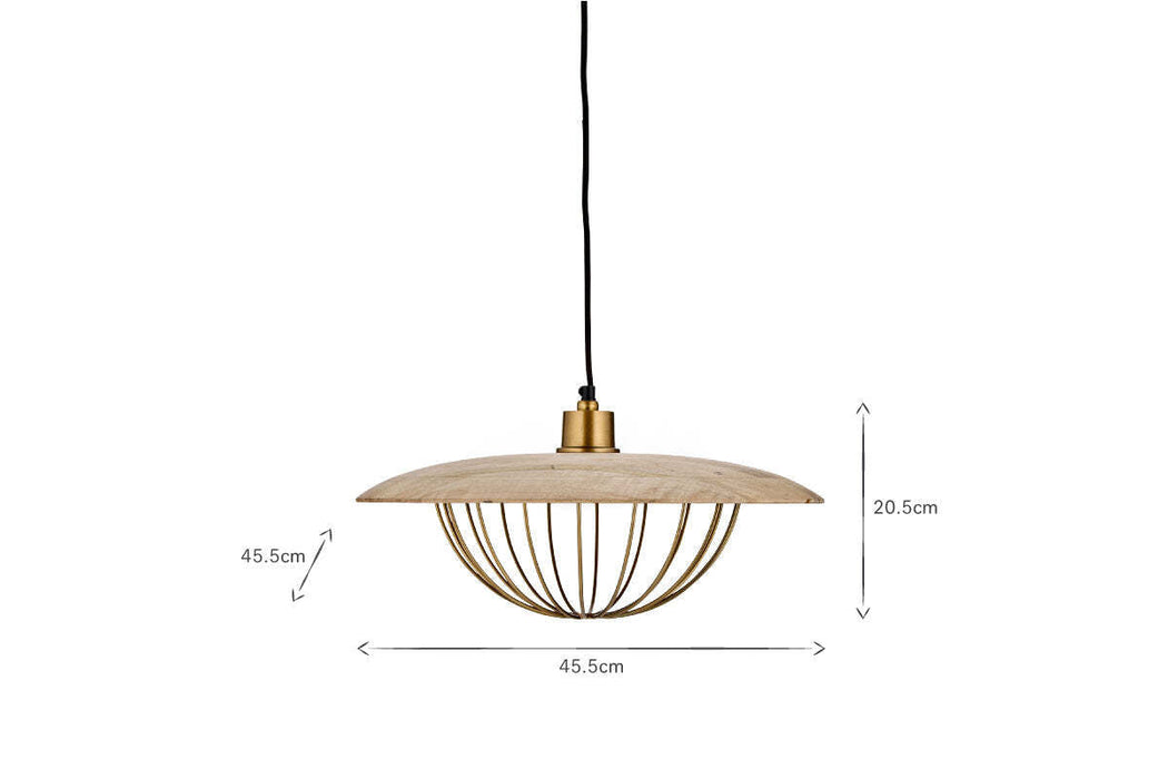 Chakai Wood Metal Pendant Large
