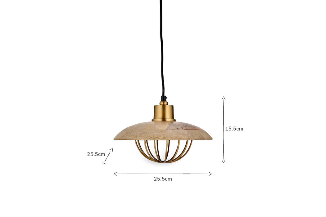 Chakai Wood Metal Pendant Small
