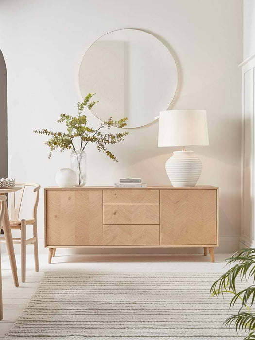 Chevron Oak Sideboard