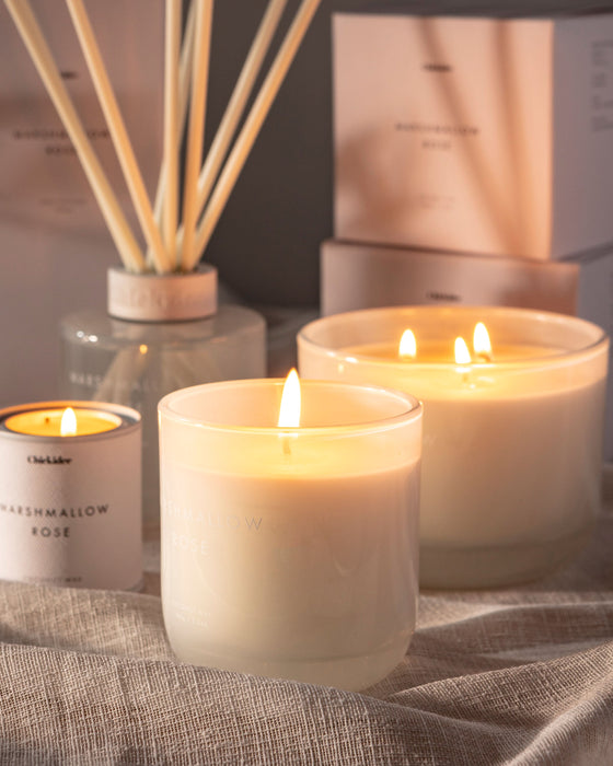 Marshmallow Rose Neutral Core Candle Large