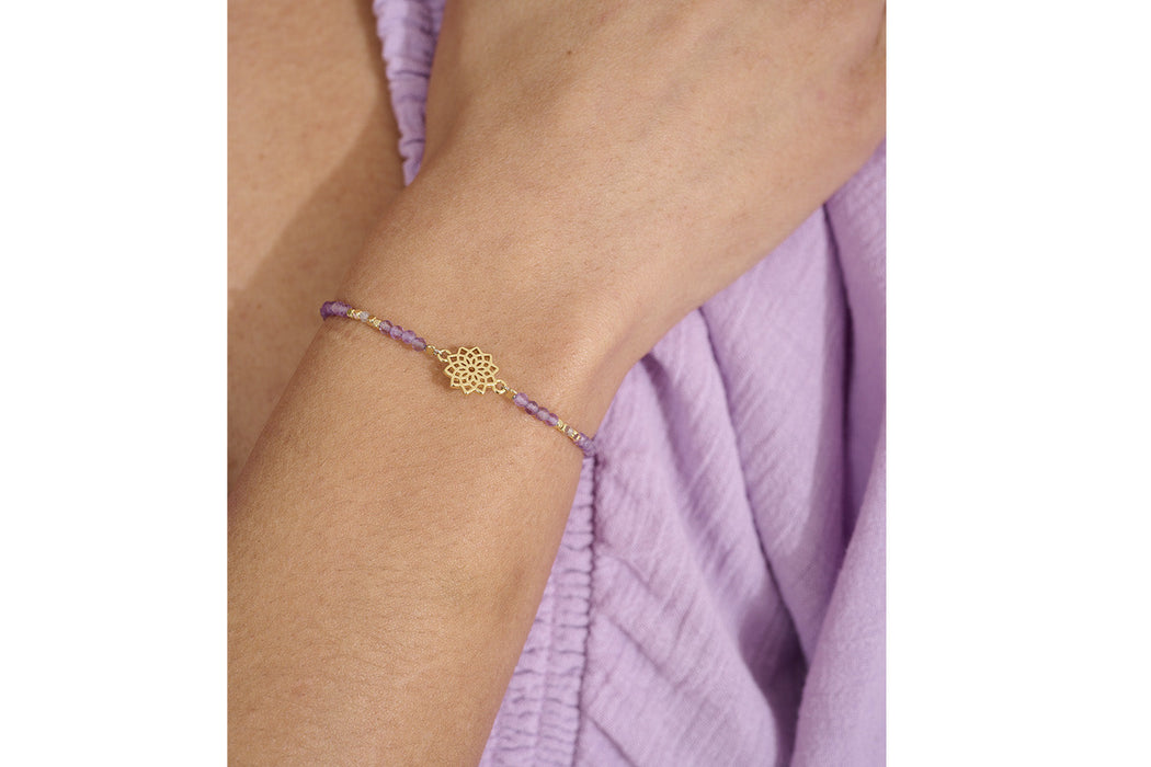 Amethyst, Labradorite & Gold Crown Chakra Bracelet
