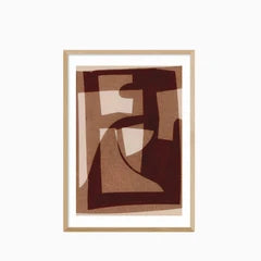 Marron Abstract Graphic Print