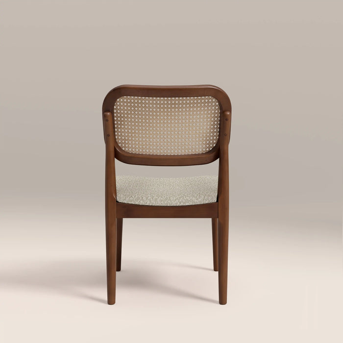 Burford Wooden Dining Chair | Speckled Stone Sustainable Boucle & Walnut