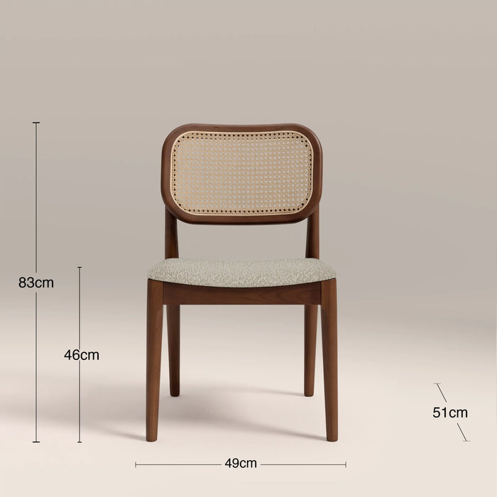 Burford Wooden Dining Chair | Speckled Stone Sustainable Boucle & Walnut