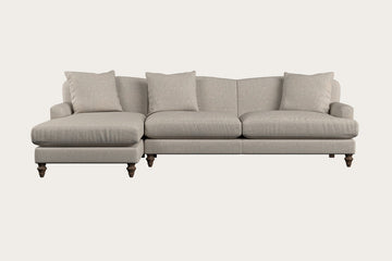 Deni Grand Left Hand Chaise Sofa - Brera Linen Natural
