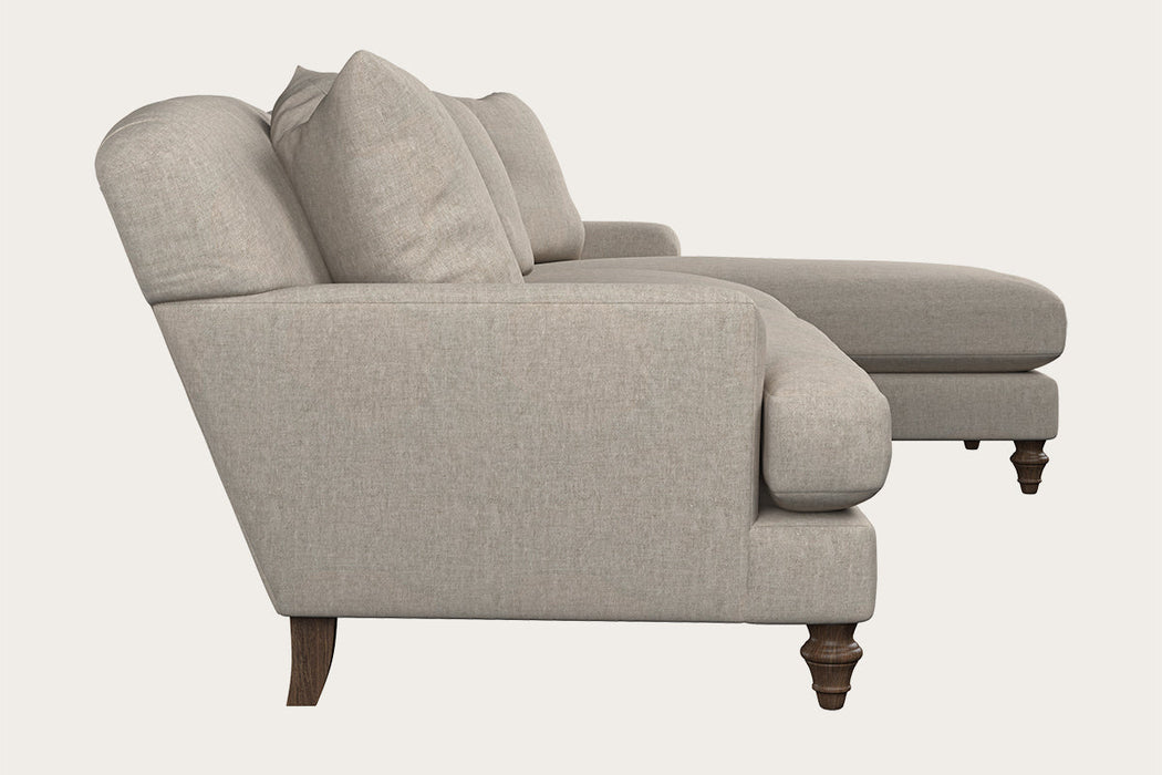 Deni Grand Right Hand Chaise Sofa Brera Linen Natural