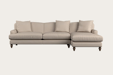 Deni Grand Right Hand Chaise Sofa - Recycled Cotton Natural