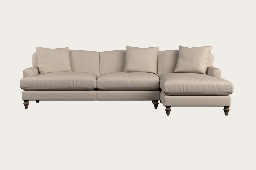 Deni Grand Right Hand Chaise Sofa - Recycled Cotton Natural