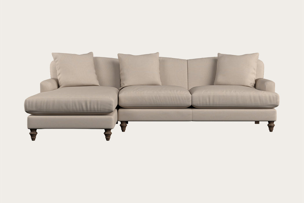 Deni Large Left Hand Chaise Sofa - Recycled Cotton Natural