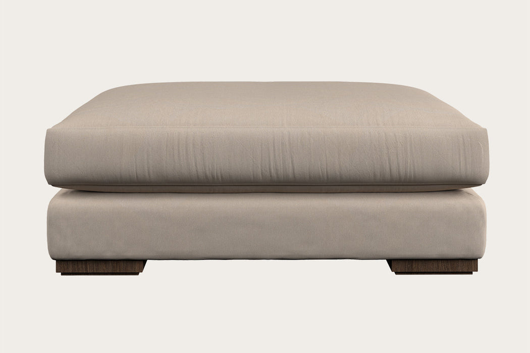 Guddu Grand Footstool - Recycled Cotton Natural