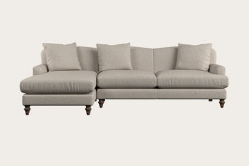 Deni Large Left Hand Chaise Sofa - Brera Linen Natural