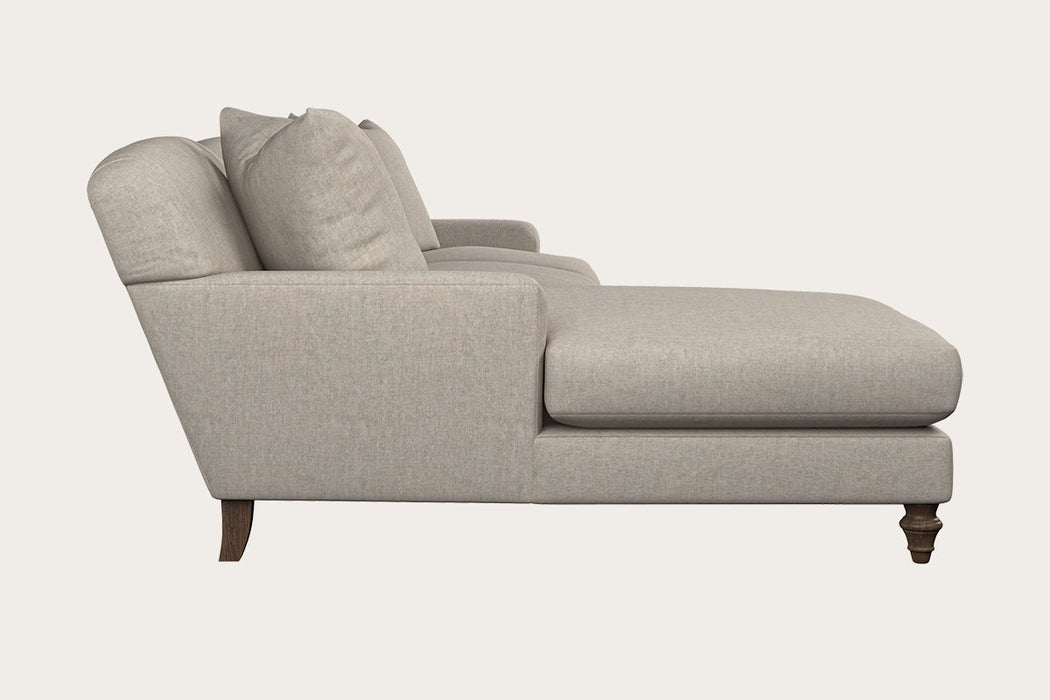 Deni Large Left Hand Chaise Sofa Brera Linen Natural