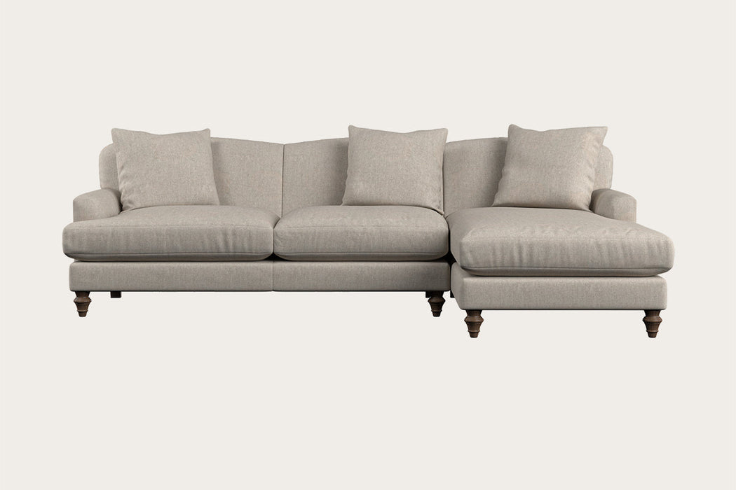 Deni Large Right Hand Chaise Sofa Brera Linen Natural