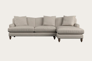 Deni Large Right Hand Chaise Sofa - Brera Linen Natural